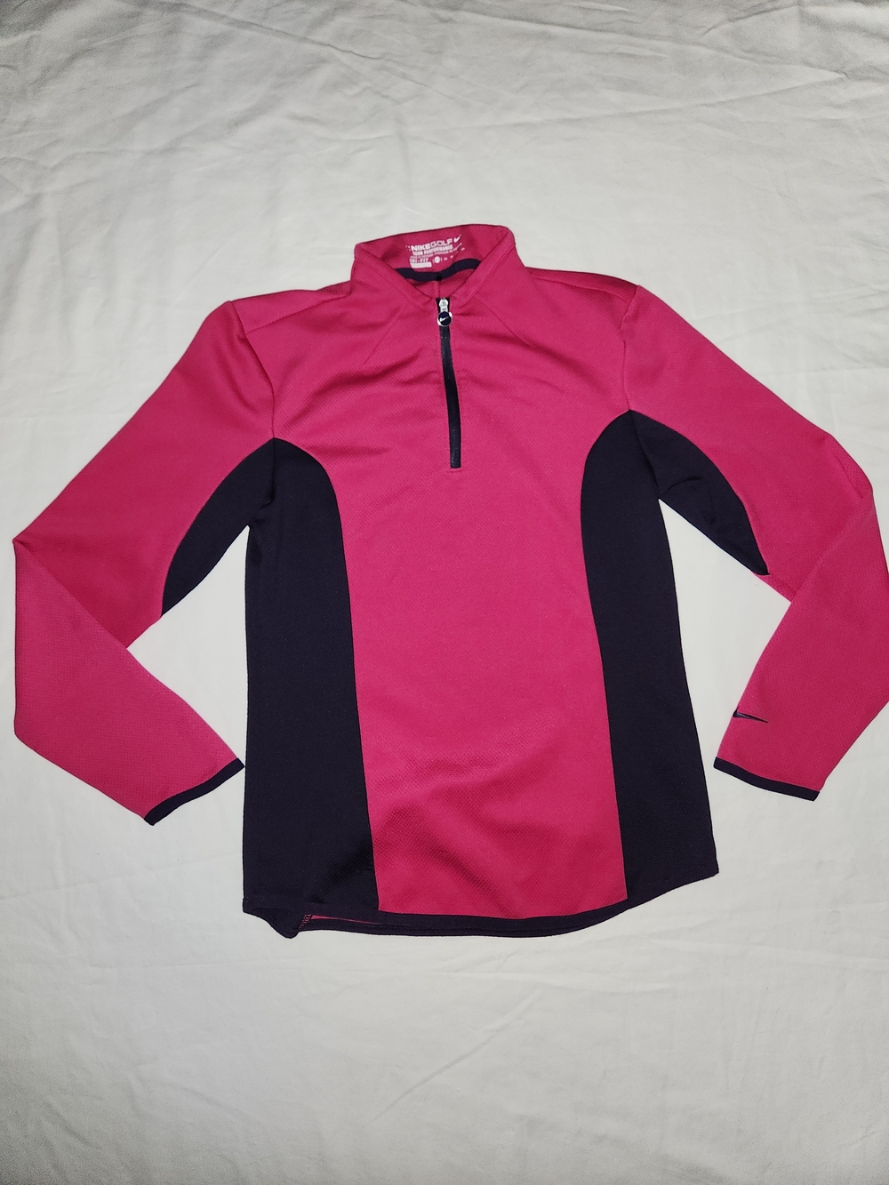 Women's Pink and Black Half-Zip Performance Sweater